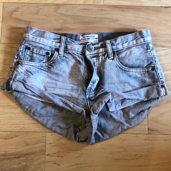 One Teaspoon Grey Denim Shorts 
